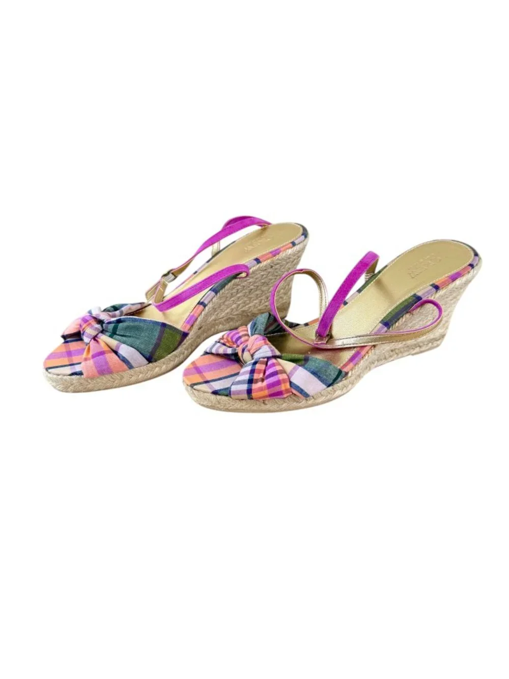 J.Crew Espadrille Wedge Sandals Plaid Madras (10)
